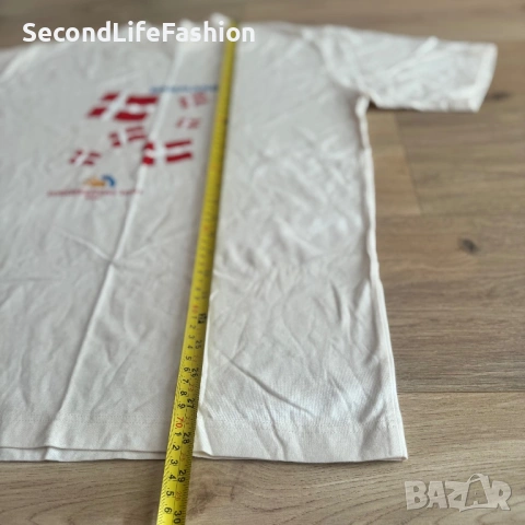 Винтидж тениска Датска с надпис Еврофестивал Рига 2001 мъжка размер L памук, снимка 5 - Тениски - 53683554