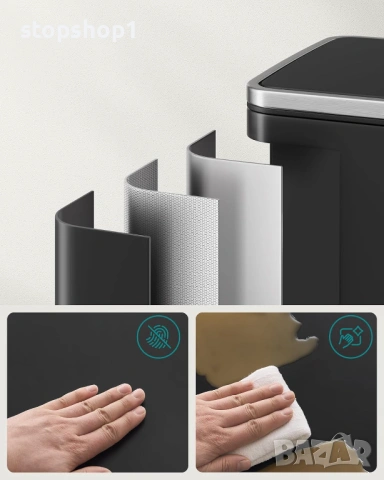 SONGMICS LTB595B02 Кош за боклук 50 литра, 15 кошчета, стомана, подвижна пластмасова вътрешна кофа, , снимка 2 - Други - 53826177