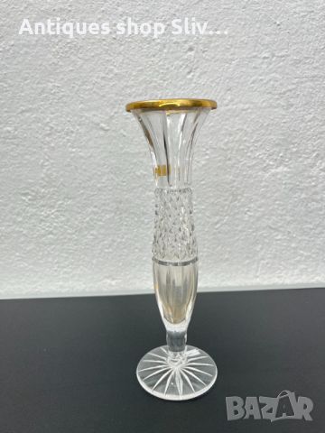 Стилна стъклена вазичка. №5546, снимка 7 - Антикварни и старинни предмети - 46387186