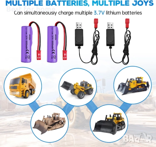 2 бр. 3.7V 1000mAh литиево-йонна батерия, снимка 2 - Друга електроника - 51500888