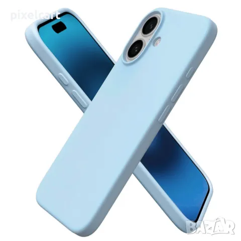 Силиконов калъф Silicone Lite за iPhone 16, Светло син, снимка 1 - Калъфи, кейсове - 47902037