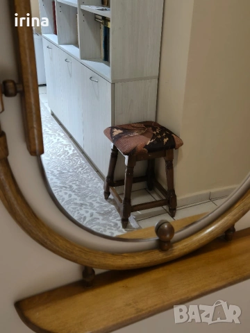 огледало с рамка от масив и поставка, снимка 5 - Декорация за дома - 53013072