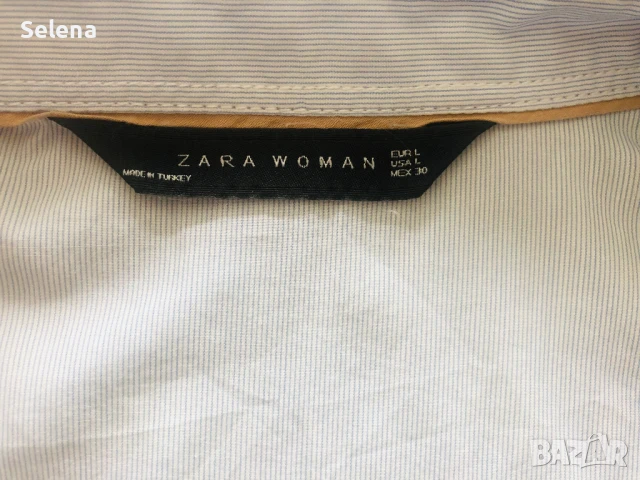 дамска синя риза ZARA, снимка 4 - Ризи - 50559299