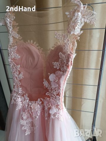Нежна розова бална рокля ХС/С, снимка 10 - Рокли - 45680637