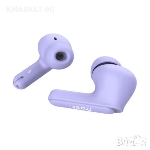 TRUST Yavi Bluetooth ENC Earbuds Purple Слушалки, снимка 4 - Bluetooth слушалки - 48615822