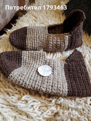 Ръчно плетени мъжки чорапи размер 42, снимка 4 - Мъжки чорапи - 51152575