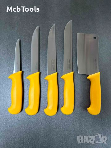 Комплект касапски ножове 4бр. + сатър, снимка 1 - Прибори за хранене, готвене и сервиране - 46079035