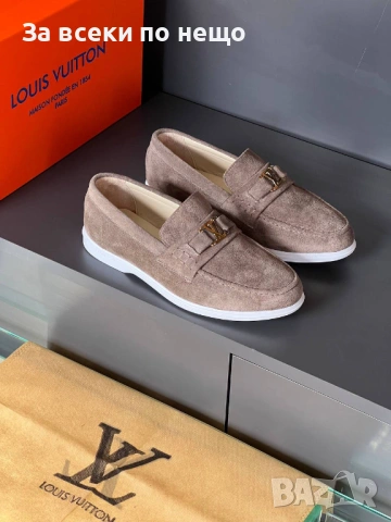 LV Мъжки Велурени Мокасини Естествена Кожа С Кутия И Торбичка За Прах И Сертификат Код SK1034, снимка 3 - Мокасини - 53776133