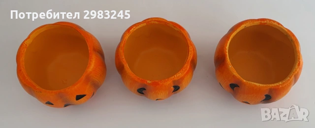 Комплект мини керамични саксии "Хелоуин", снимка 2 - Саксии и кашпи - 53656409