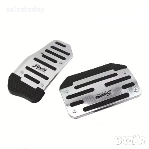 Спортни подложки за педали за кола, Алуминиеви подложки 2бр, Никел, снимка 3 - Аксесоари и консумативи - 52489962