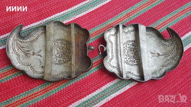 Сребърни пафти с позлата , снимка 2 - Антикварни и старинни предмети - 53478030