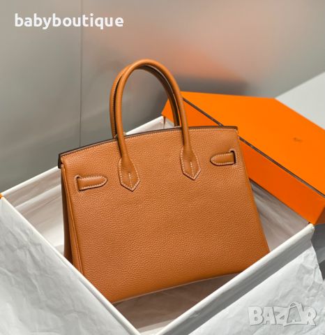 Hermes Birkin Golden brown/silver buckle, снимка 2 - Чанти - 45389904