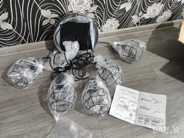 ПРОМО ! FORCOSO Дизайнерска висяща лампа с 5 осветителни тела !, снимка 9 - Лампи за таван - 51247980