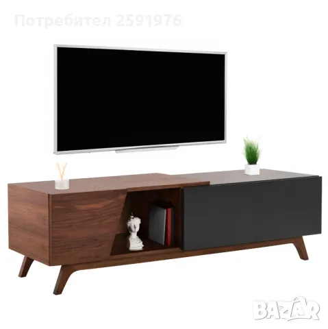 TV шкаф HM9748, MDF и естествен фурнир, 180x40x50Hcm., снимка 1
