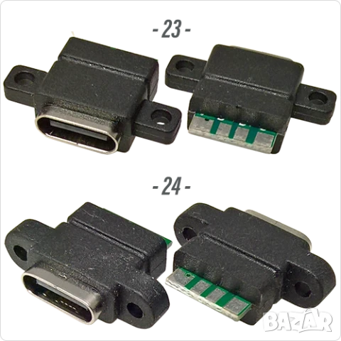 Букса конектор USB Type-C  6 , 4 , 2 pin , Waterproof IP67-IP68  panel mount connector,панелен  монт, снимка 13 - Ремонт на друга електроника - 50423467