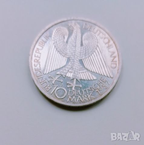 Германия 10 марки 1987 сребро , снимка 2 - Нумизматика и бонистика - 45657160