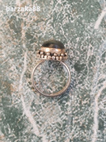 Сребърен пръстен с Лабрадорит, снимка 2 - Пръстени - 45729558