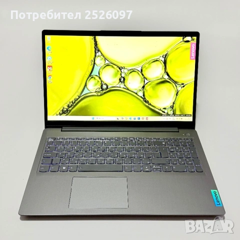 Lenovo IdeaPad 3 Slim/15,6” IPS/Ryzen 5 5500U/512GB NVMe/Подсветма, снимка 2 - Лаптопи за работа - 53005326