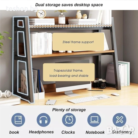 Етажерка/органайзер за бюро FPIGSHS 75 см, снимка 8 - Етажерки - 52352363