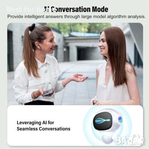 Слушалки с AI преводач, 3-в-1 слушалки с гласов преводач, 164 езика, снимка 4 - Слушалки и портативни колонки - 53232083