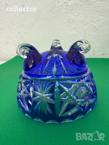 Кристална "БОХЕМСКА" - купа / захарница. №7601, снимка 9 - Антикварни и старинни предмети - 52366452
