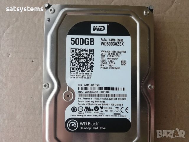 Хард диск Western Digital Caviar Black WDC WD5003AZEX 500GB SATA 6.0Gb/s , снимка 2 - Твърди дискове - 46129821