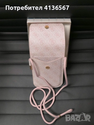 Оригинална дамска мини чанта GUESS – розова, нова, в луксозна кутия, снимка 2 - Чанти - 52341414