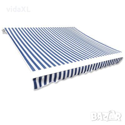 vidaXL Платно за тента, синьо и бяло, 4x3 м (рамка не е включена)(SKU:141011