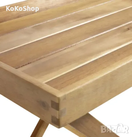Маса от акация-68х42.5х68 см./сгъваема маса/помощна маса/, снимка 5 - Маси - 49709493