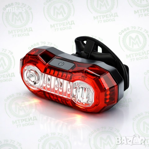 Задна LED стоп светлина за велосипед, Акумулаторна 120lum, IPX65, USB
