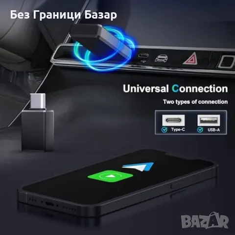 Нов Преобразувател за безжичен CarPlay и Android Auto Plug & Play кола, снимка 5 - Друга електроника - 49409866