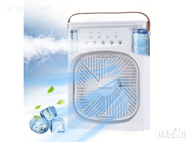 Мини вентилатор климатик с водна мъгла, безшумен, преносим, за дом, офис, къмпинг, снимка 4 - Други стоки за дома - 50658824