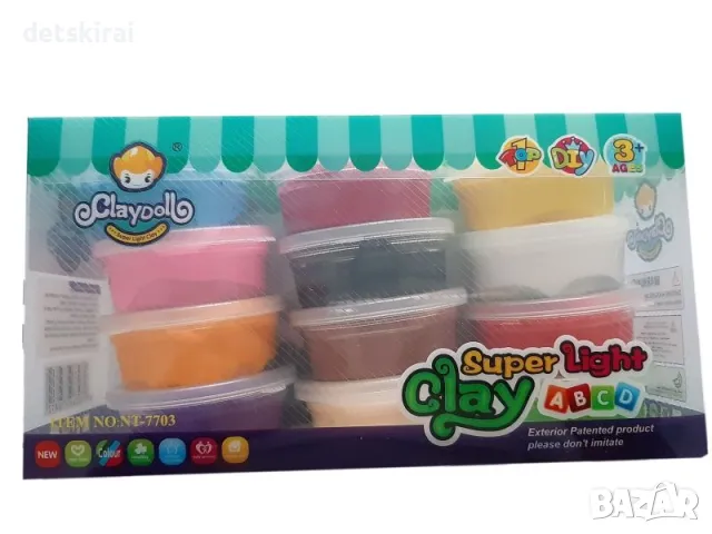 Моделин в кутийка 12бр - подскачащ пластелин