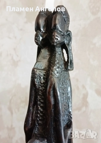 Автентична Африканска статуетка, дърворезба"Уджамаа" , снимка 4 - Антикварни и старинни предмети - 53701339