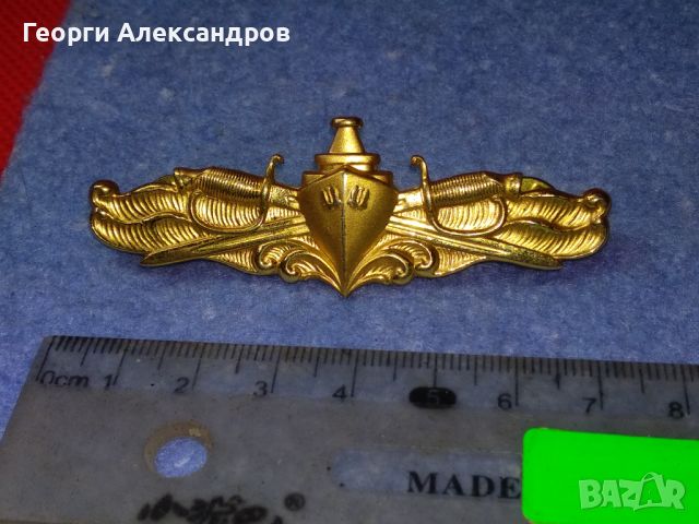 V.21.N MADE in USA Стар АМЕРИКАНСКИ НАГРЪДЕН ОФИЦЕРСКИ ЗНАК Военна ЕМБЛЕМА САЩ, снимка 6 - Антикварни и старинни предмети - 46559703