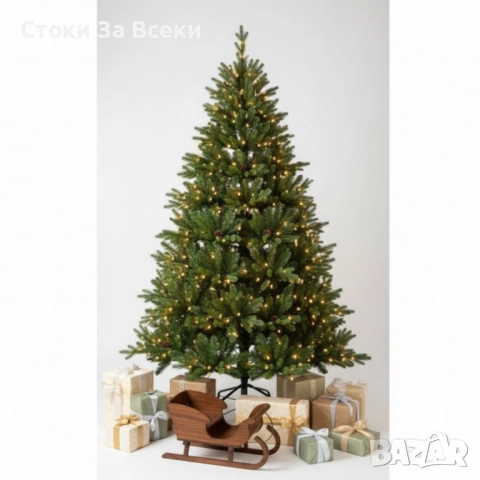 Коледна елха с шишарки и метална стойка – естествена визия, снимка 9 - Декорация за дома - 52339240