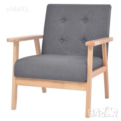 vidaXL Фотьойл, тъмносив, текстил(SKU:244651, снимка 1 - Дивани и мека мебел - 45508502