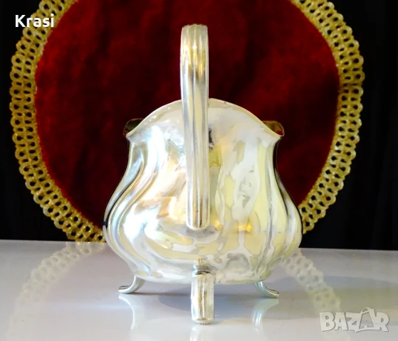 Посребрена кана,каничка,сосиера,релеф, снимка 3 - Антикварни и старинни предмети - 50909817