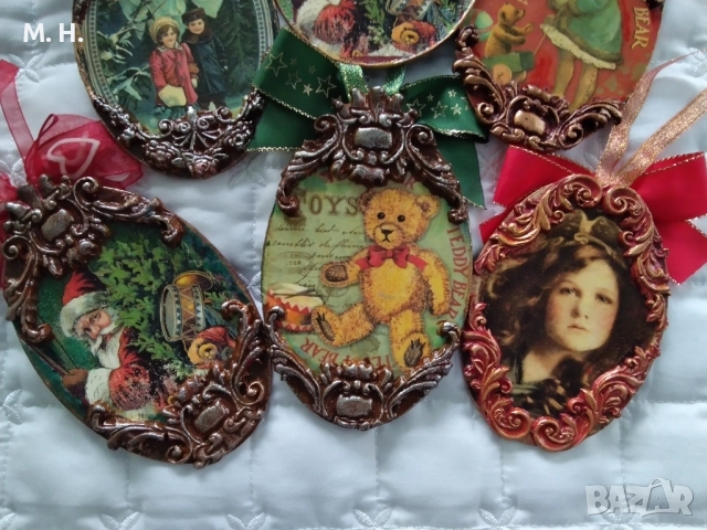 Винтидж коледна украса -ръчна изработка, снимка 2 - Декорация за дома - 51702867