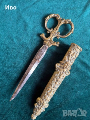 Бронзова ножица , снимка 2 - Антикварни и старинни предмети - 53494085