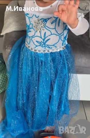 Рокля Елза 5-6 години, снимка 5 - Детски рокли и поли - 45468029
