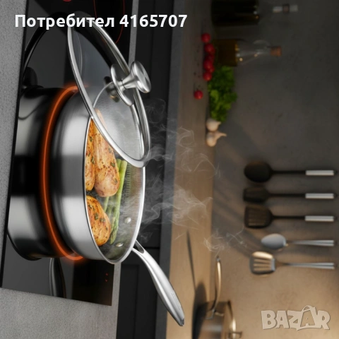 Тиган с капак Goldmann Fusionhex Pro, Дълбок, Незалепващо Покритие, Неръждаема стомана, снимка 2 - Съдове за готвене - 53529477