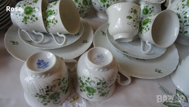 Royal Tettau Grüne Blume Porzellan – изключително бял, фин, костен порцелан, снимка 9 - Сервизи - 51588903