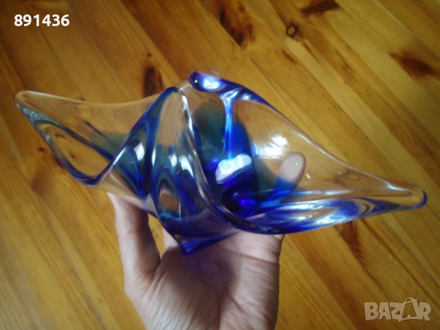 Стъклена германска бонбониера цветно стъкло