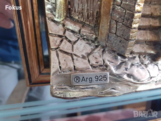 Голяма невероятна италианска сребърна 3D картина - Огледало, снимка 3 - Антикварни и старинни предмети - 53423316