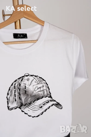 Тениска с черни мъниста