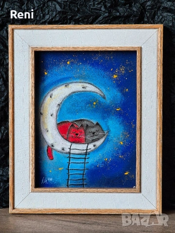 Сладък сън /котки/, илюстрация, картина пастел