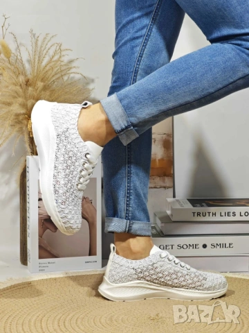 ДАМСКИ СПОРТНИ ОБУВКИ В БЯЛ ЦВЯТ, МРЕЖЕСТИ FF991