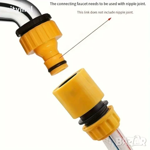 Комплект от 3 комплекта универсални конектори за бързо свързване към маркуч, размери 3/4" и 1/2", снимка 5 - Напояване - 51128007