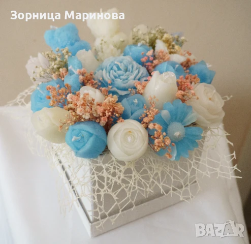 Ароматни букети от свещи, ръчна изработка , снимка 6 - Декорация за дома - 50673775